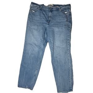 Abercrombie & Fitch Women's the Mom High Rise Blue Denim Jeans Size 34 18L